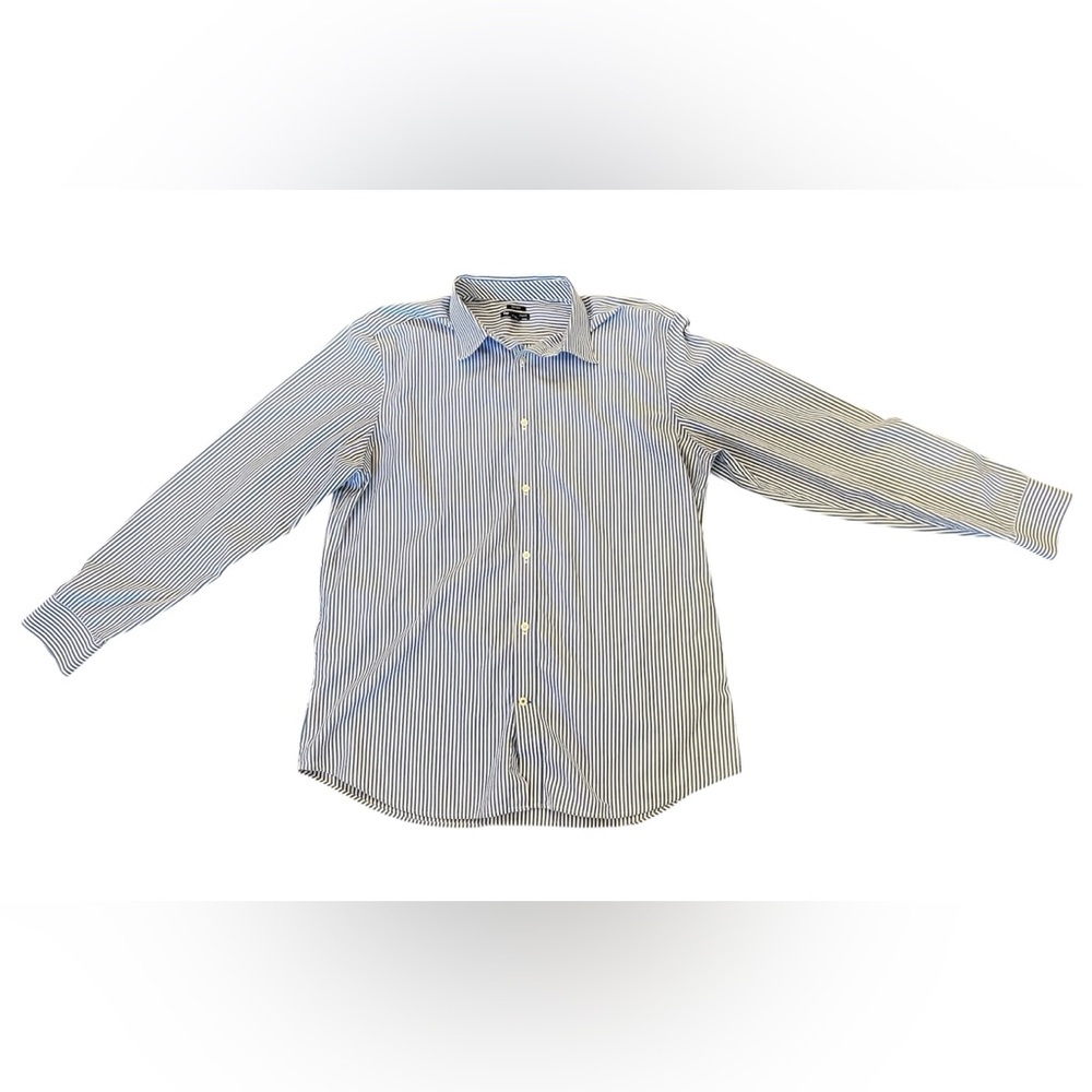 Gap Men’s Classic Fit Non Iron‎ Blue White Stripe Button Down Oxford Shirt Sz XL